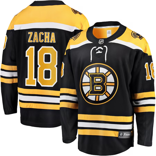 Men's Boston Bruins Pavel Zacha #18 Black Replica Player Jerseys