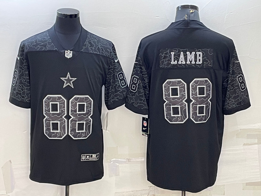 Men's Dallas Cowboys CeeDee Lamb #88 Black RFLCTV Limited Jerseys
