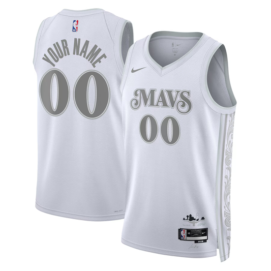 Men's Dallas Mavericks White 2024/25 Custom Swingman Jerseys - City Edition