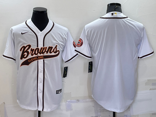 Men's Cleveland Browns White Blank Jerseys