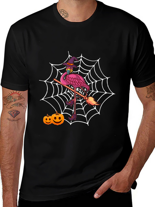 Halloween Flamingo Witch T-Shirt