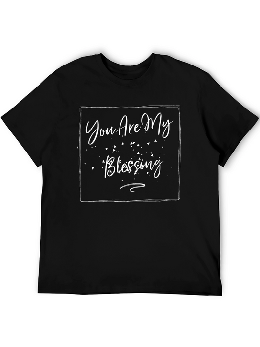 You Are My Blessing Graphic Tee - Black Cotton Shirt