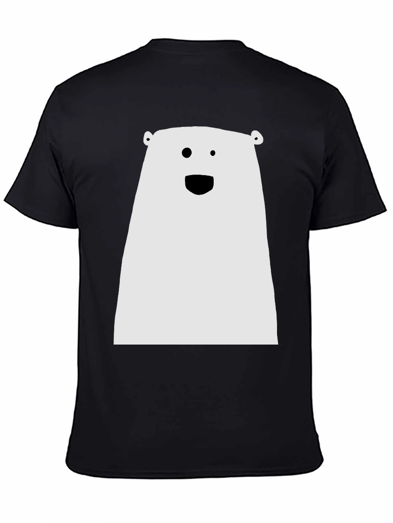 Funny Minimalist Bear Graphic Black T-Shirt
