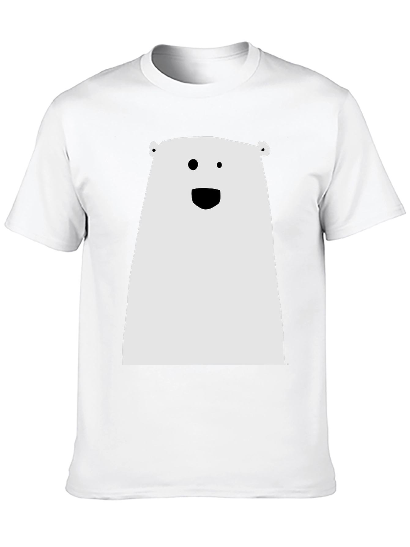 Funny Minimalist Bear Graphic Black T-Shirt