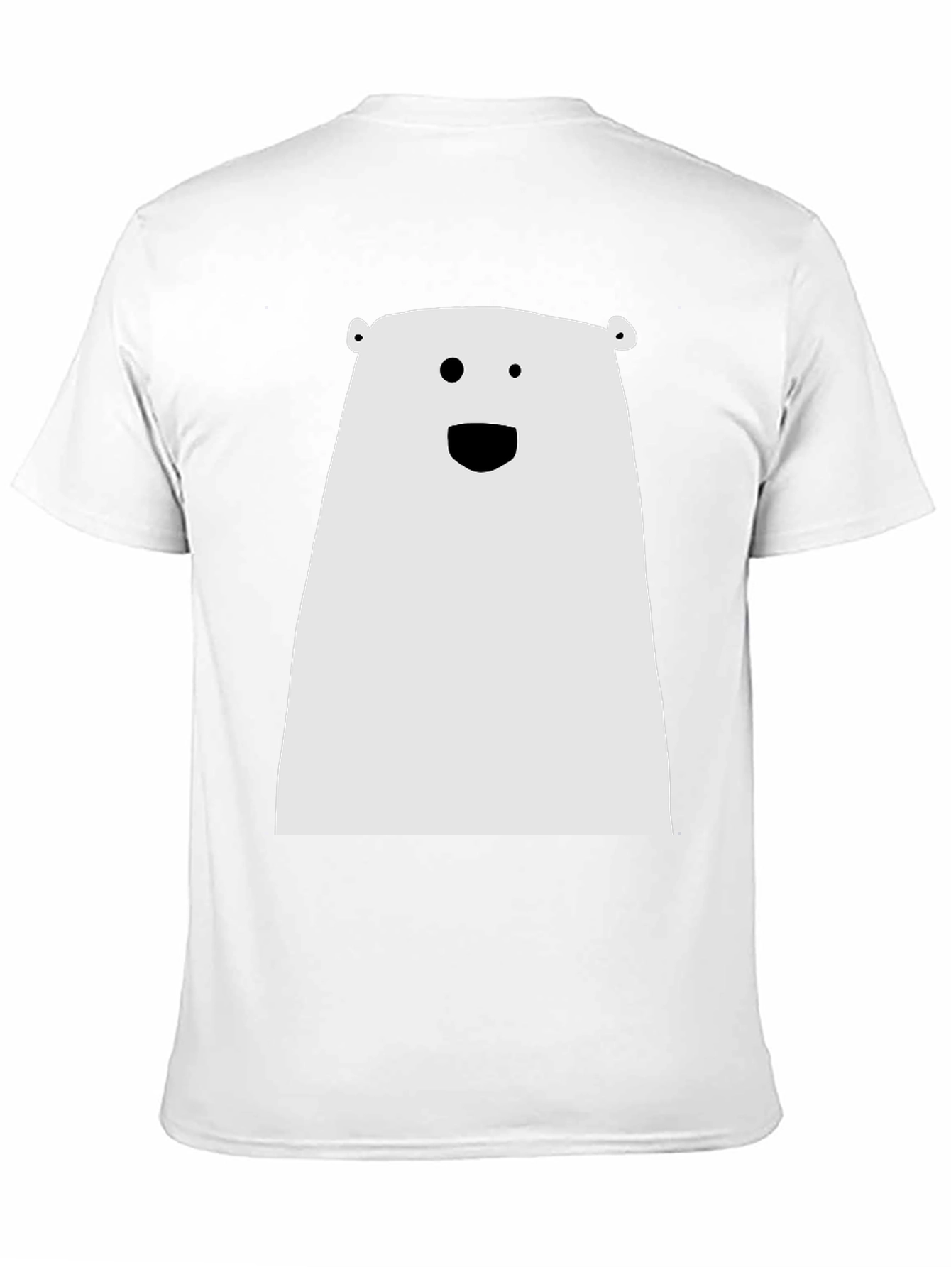 Funny Minimalist Bear Graphic Black T-Shirt