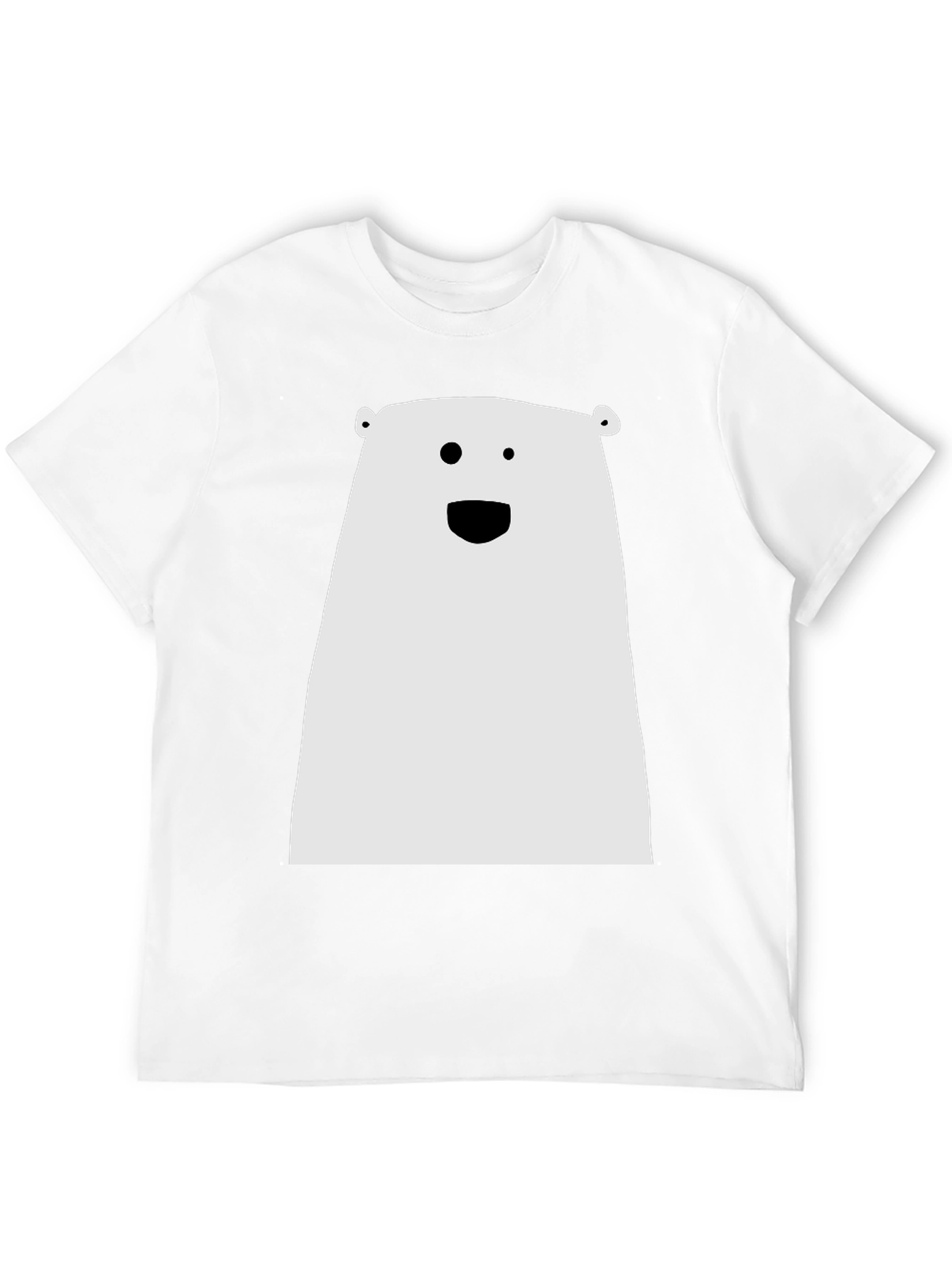 Funny Minimalist Bear Graphic Black T-Shirt