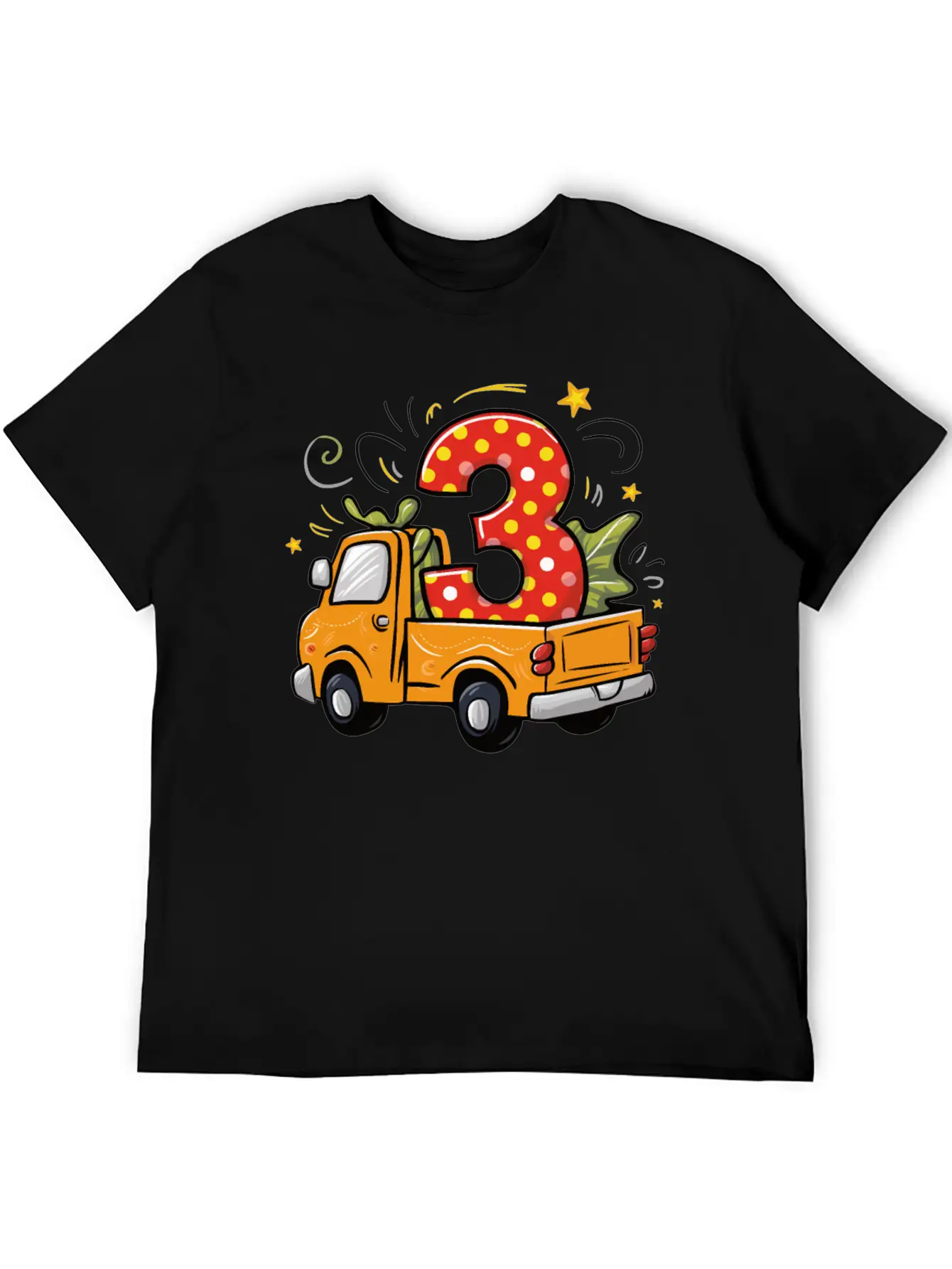 3rd Birthday Dump Truck Unisex Short Sleeve Soft Cotton T-Shirt – Casual Everyday Wear
