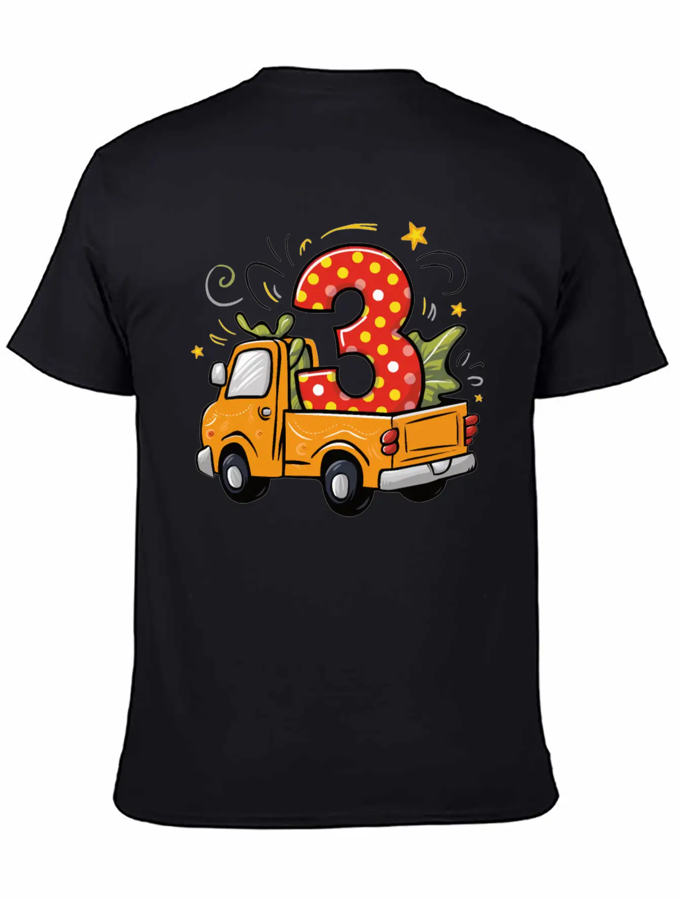 3rd Birthday Dump Truck Unisex Short Sleeve Soft Cotton T-Shirt – Casual Everyday Wear