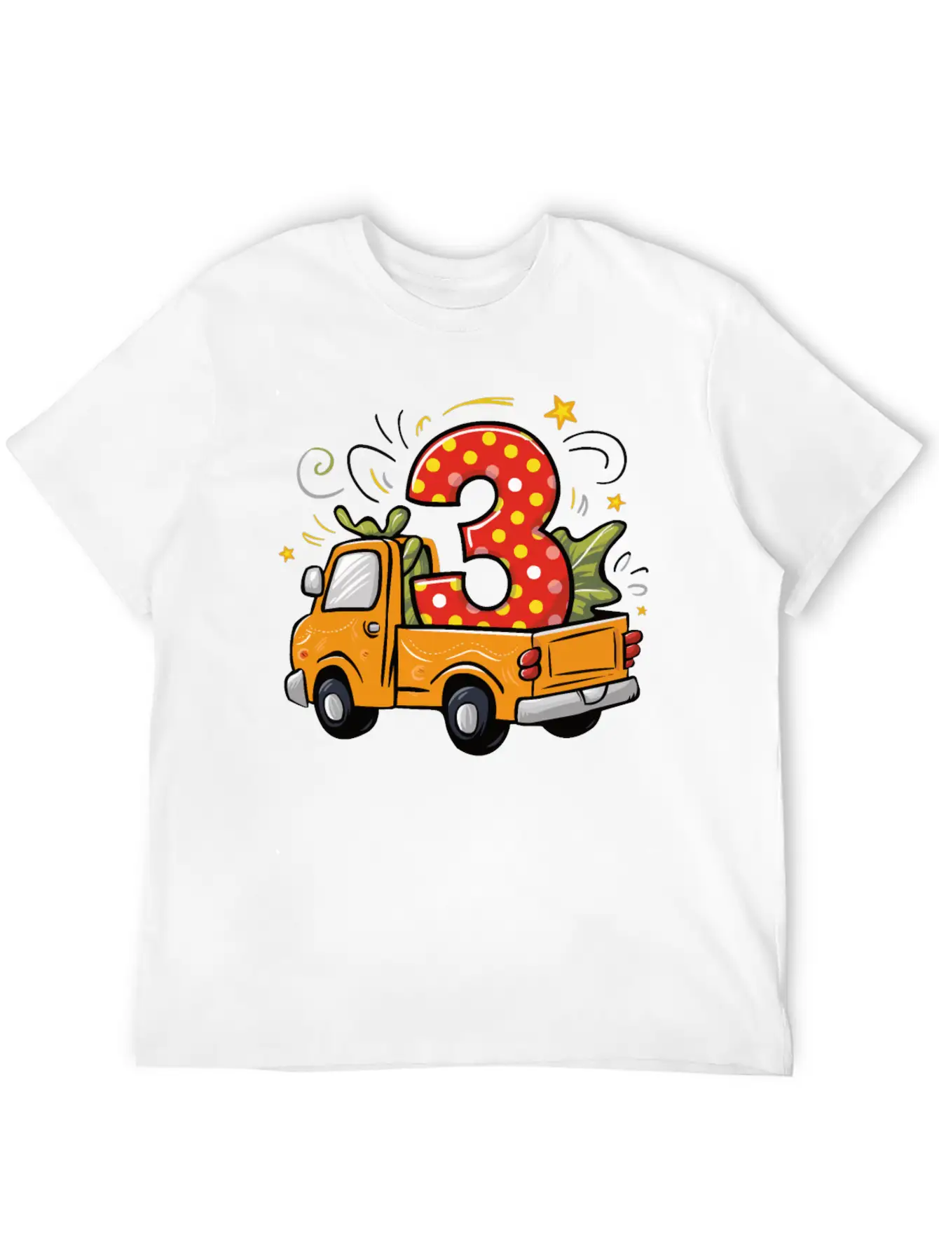 3rd Birthday Dump Truck Unisex Short Sleeve Soft Cotton T-Shirt – Casual Everyday Wear