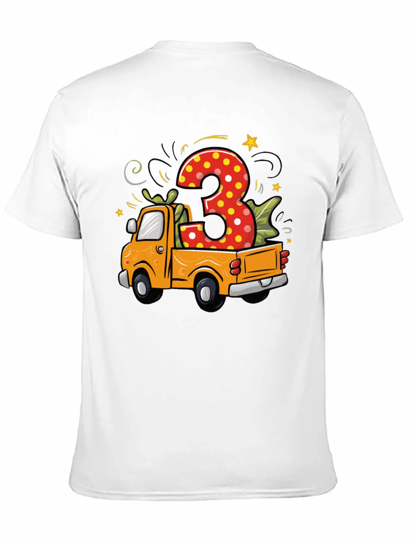 3rd Birthday Dump Truck Unisex Short Sleeve Soft Cotton T-Shirt – Casual Everyday Wear