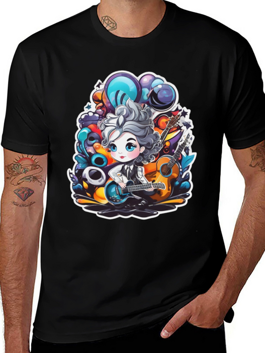 Cartoon Musician Graphic Tee