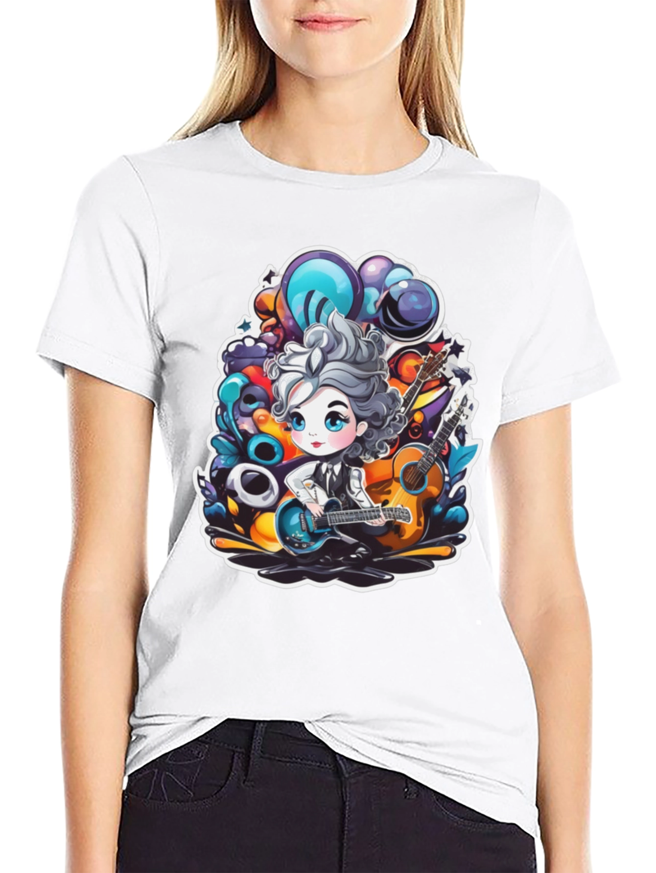 Cartoon Musician Graphic Tee