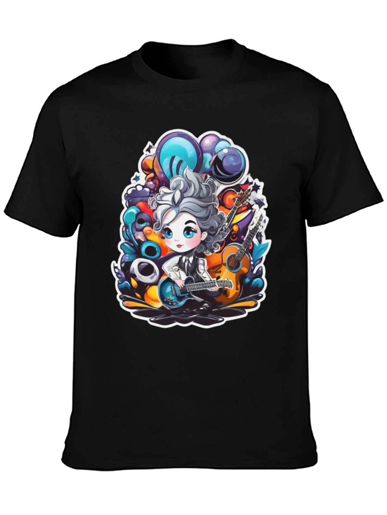 Cartoon Musician Graphic Tee