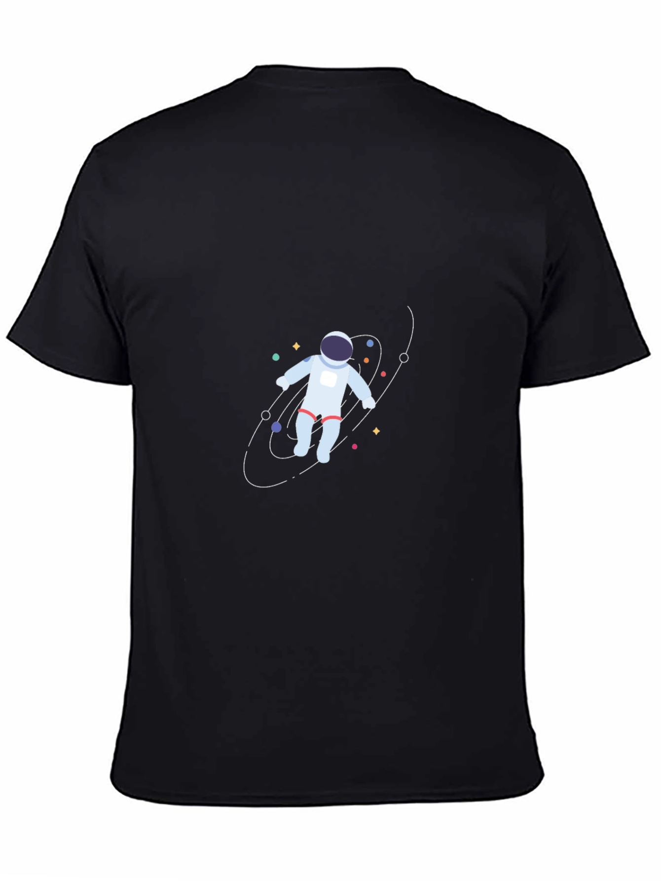 Astronaut in Space Black T-Shirt