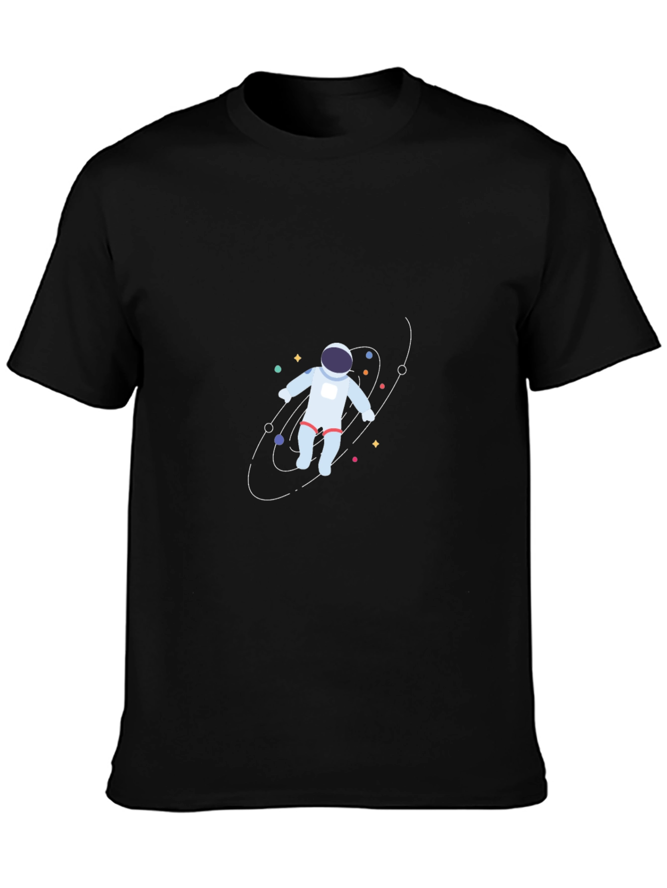Astronaut in Space Black T-Shirt