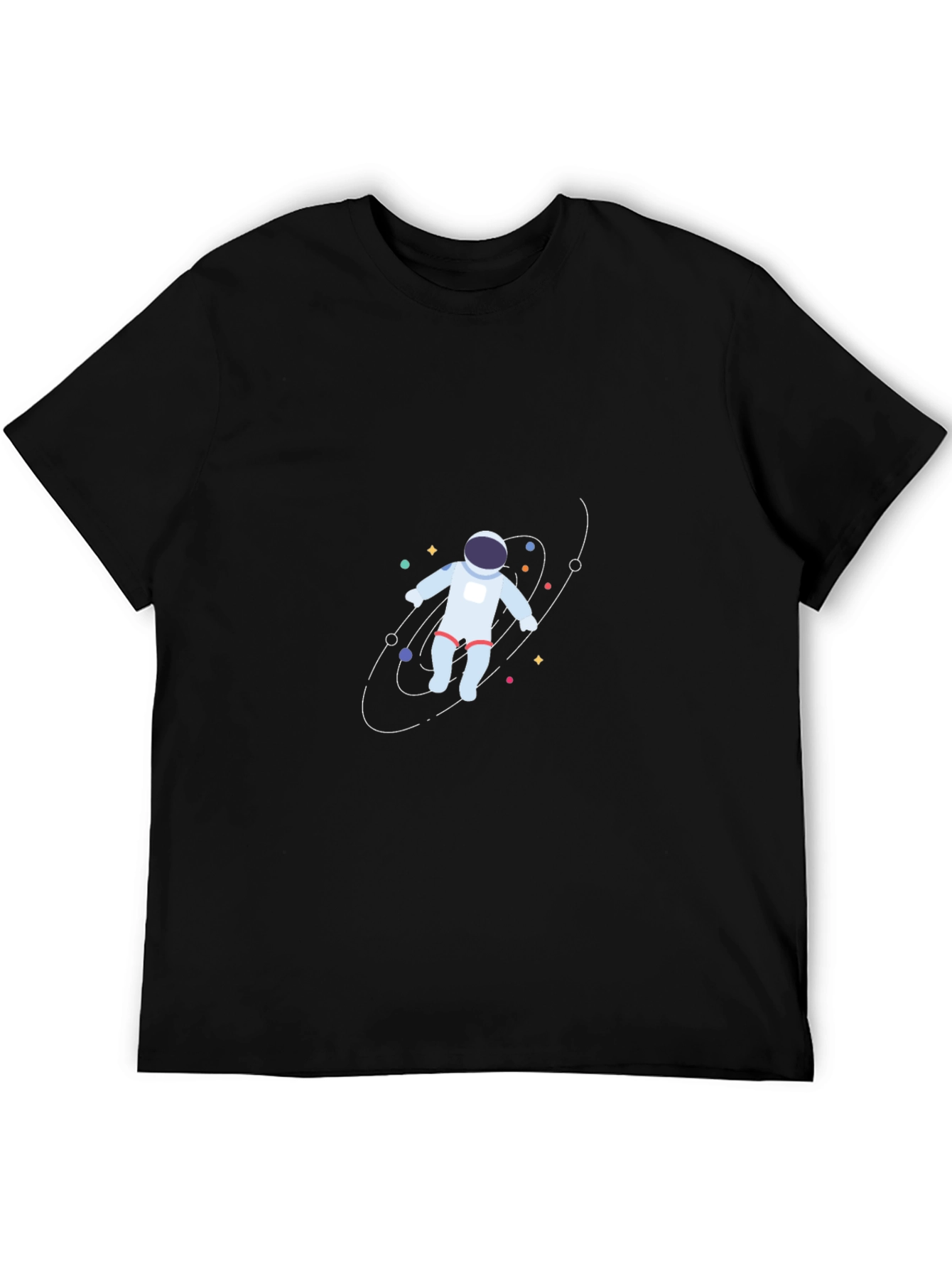 Astronaut in Space Black T-Shirt