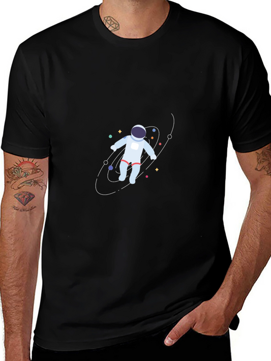 Astronaut in Space Black T-Shirt
