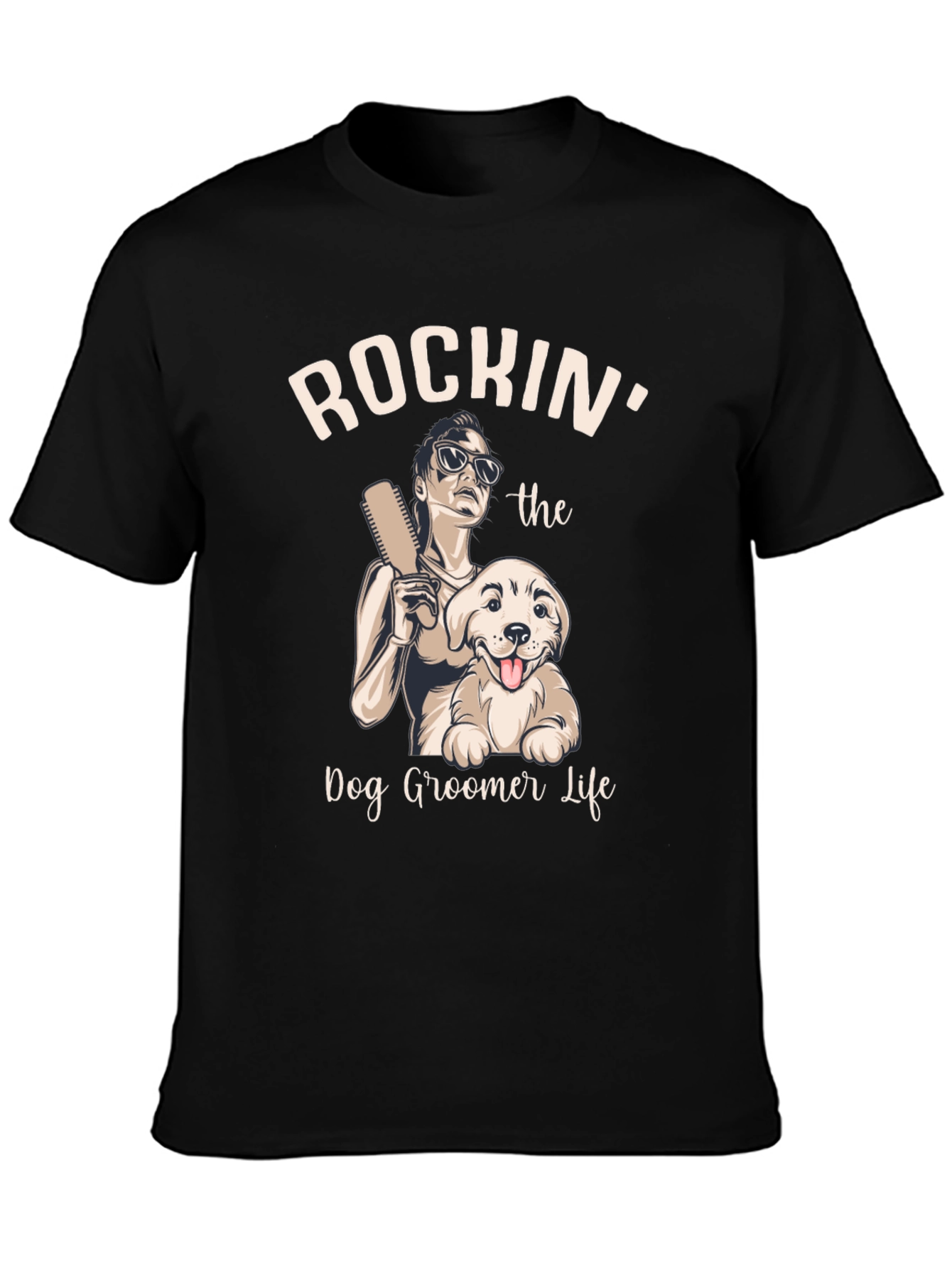 Rockin Dog Groomer Life Tee - Black