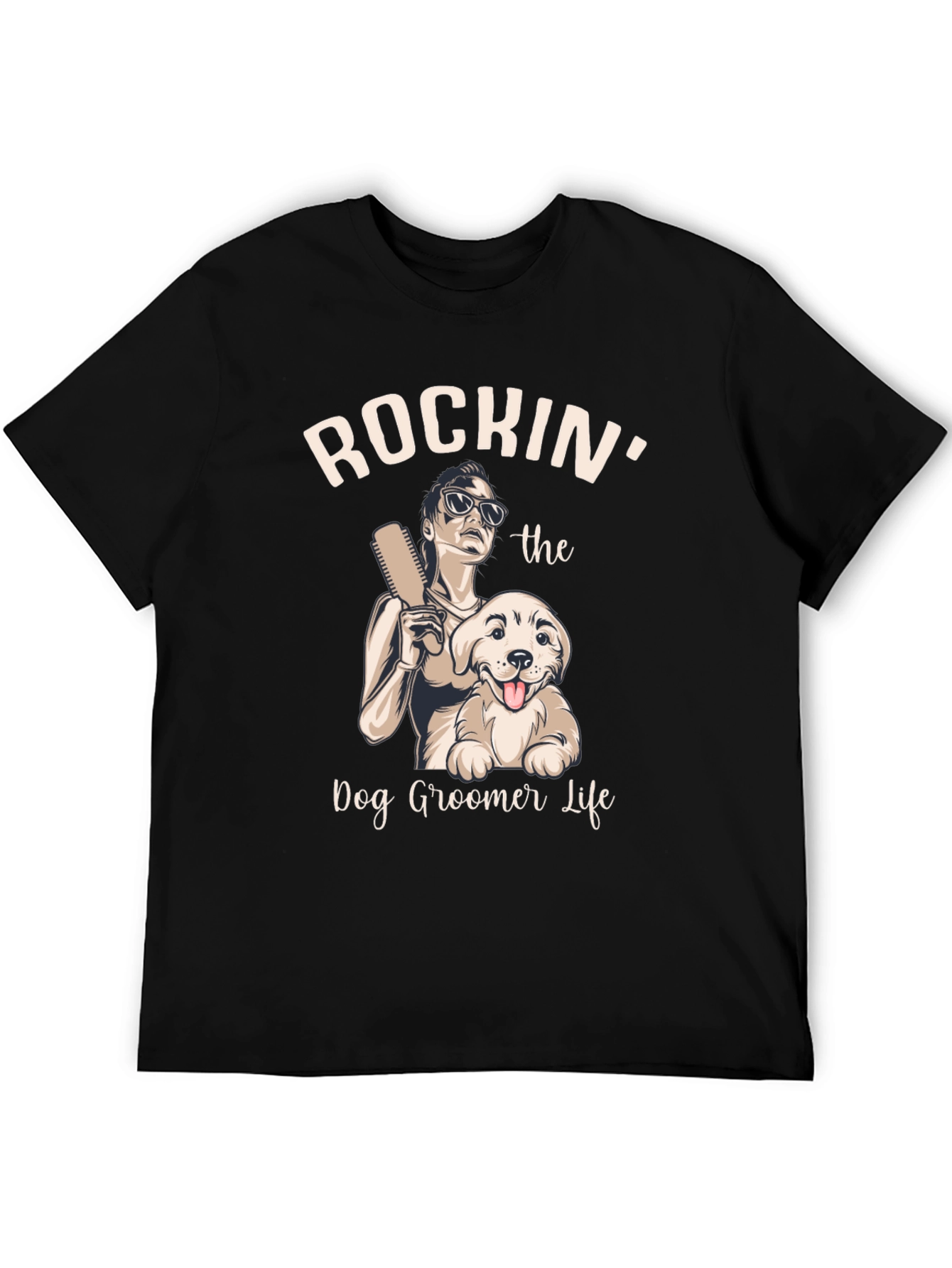 Rockin Dog Groomer Life Tee - Black