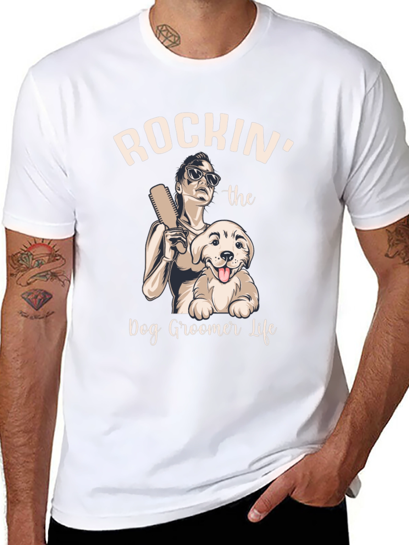 Rockin Dog Groomer Life Tee - Black