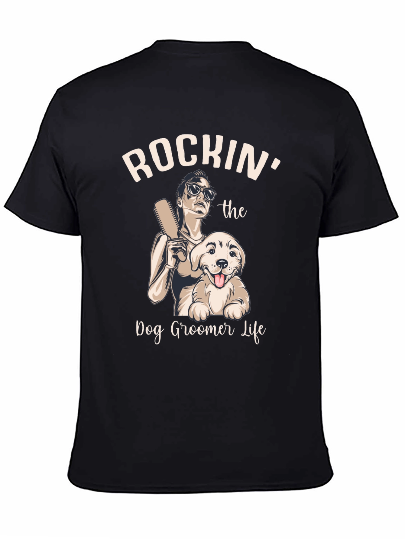 Rockin Dog Groomer Life Tee - Black