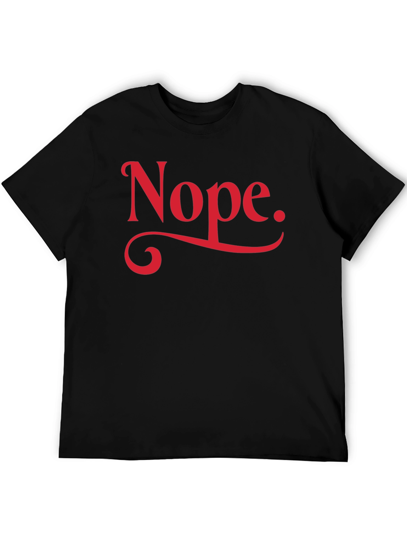 Nope Graphic Tee - Black Cotton Casual T-Shirt