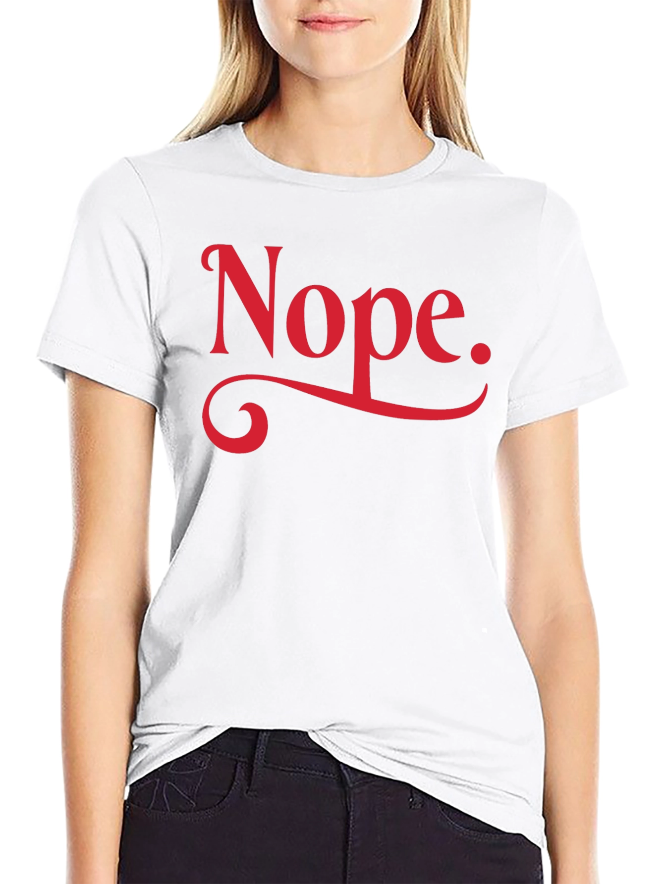 Nope Graphic Tee - Black Cotton Casual T-Shirt