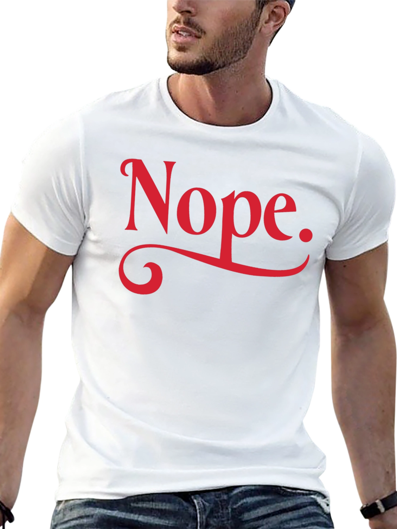 Nope Graphic Tee - Black Cotton Casual T-Shirt