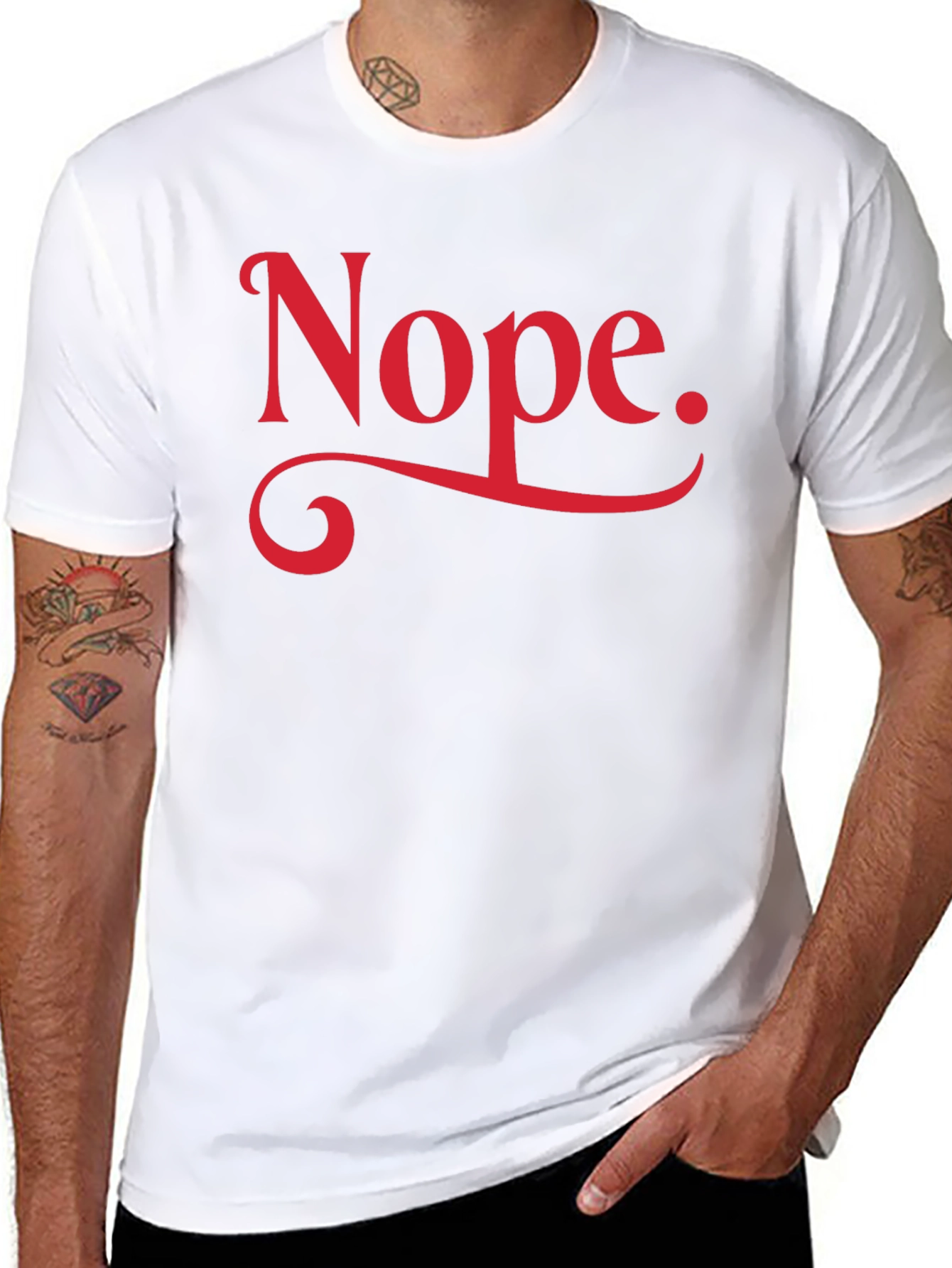 Nope Graphic Tee - Black Cotton Casual T-Shirt