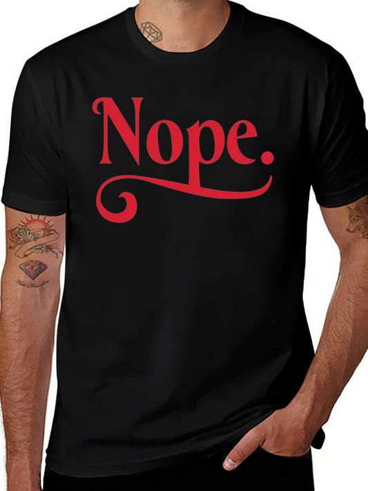 Nope Graphic Tee - Black Cotton Casual T-Shirt