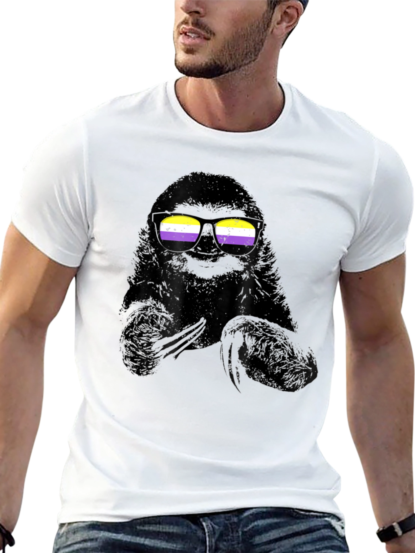 Sloth Nonbinary Pride T-Shirt