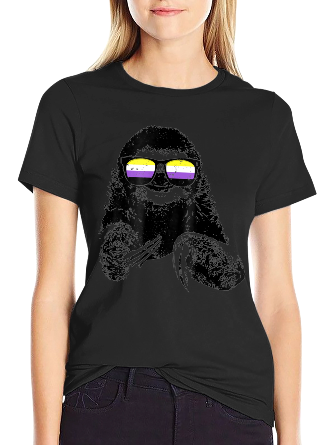 Sloth Nonbinary Pride T-Shirt