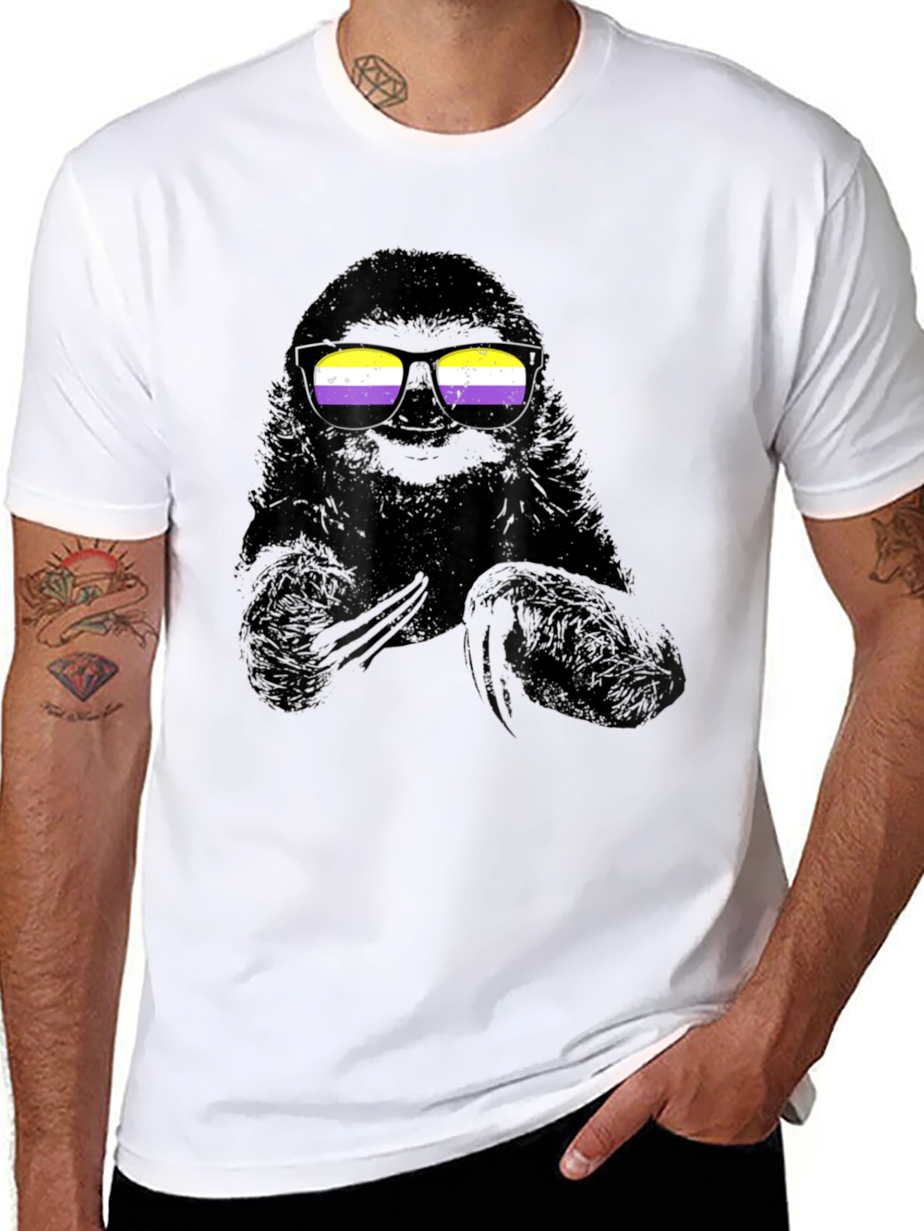 Sloth Nonbinary Pride T-Shirt