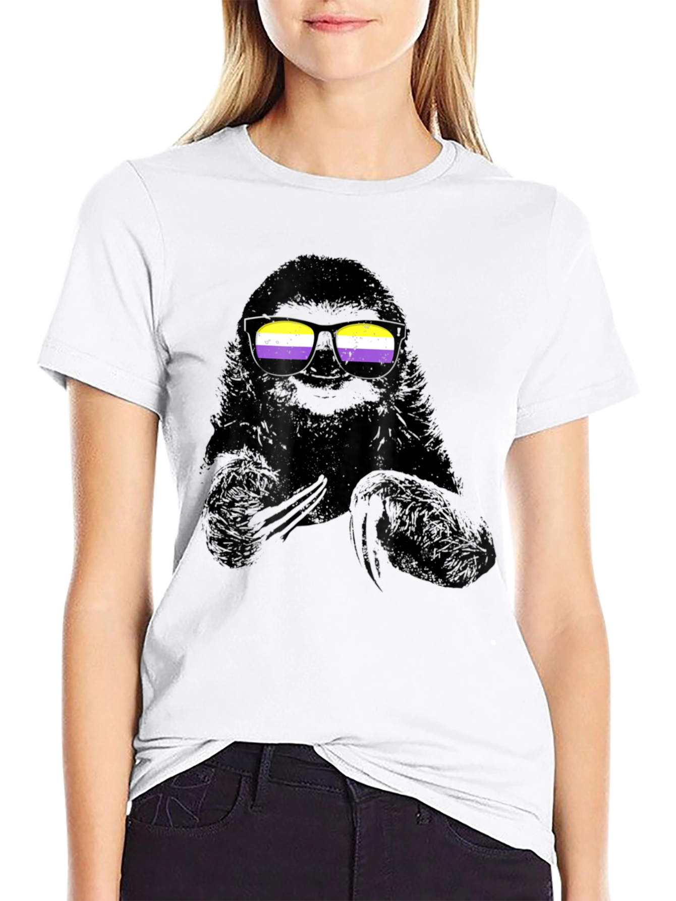 Sloth Nonbinary Pride T-Shirt