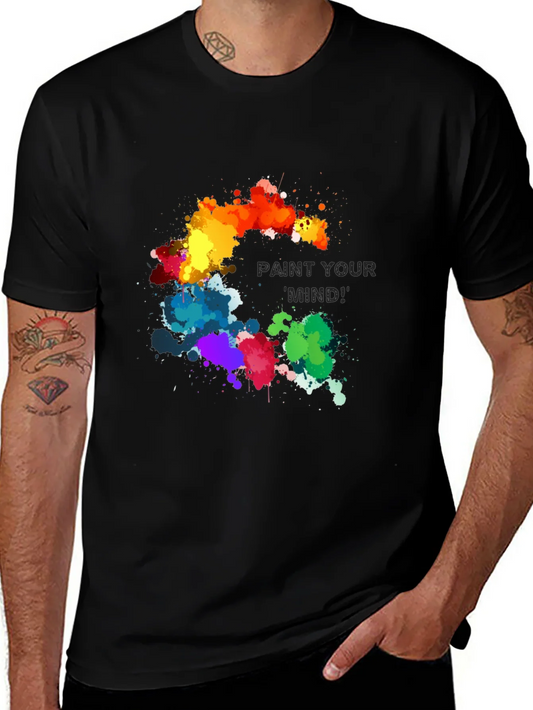 Paint Your Mind Graphic Tee - Artistic Black T-Shirt