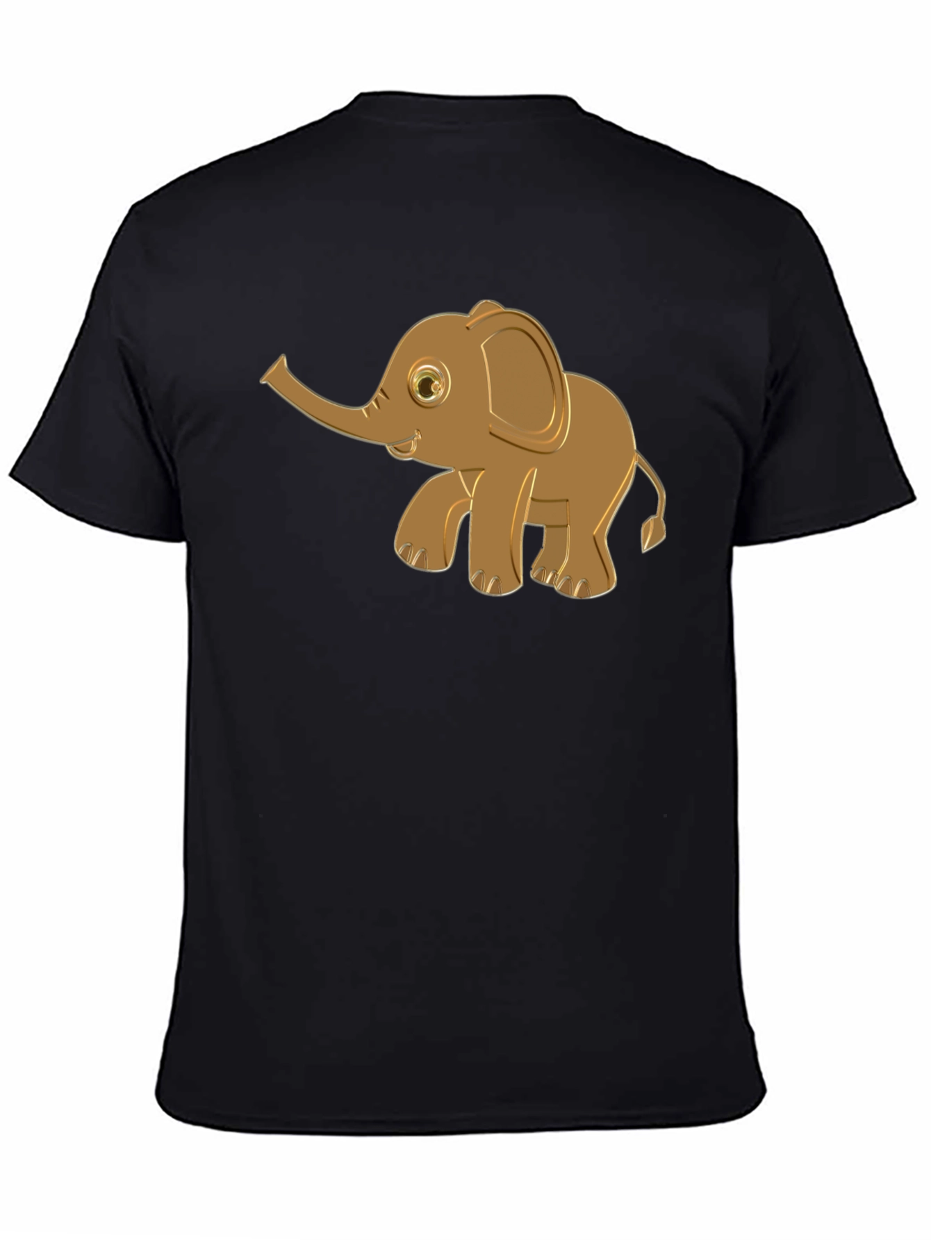 Cute Elephant Graphic Tee - Black