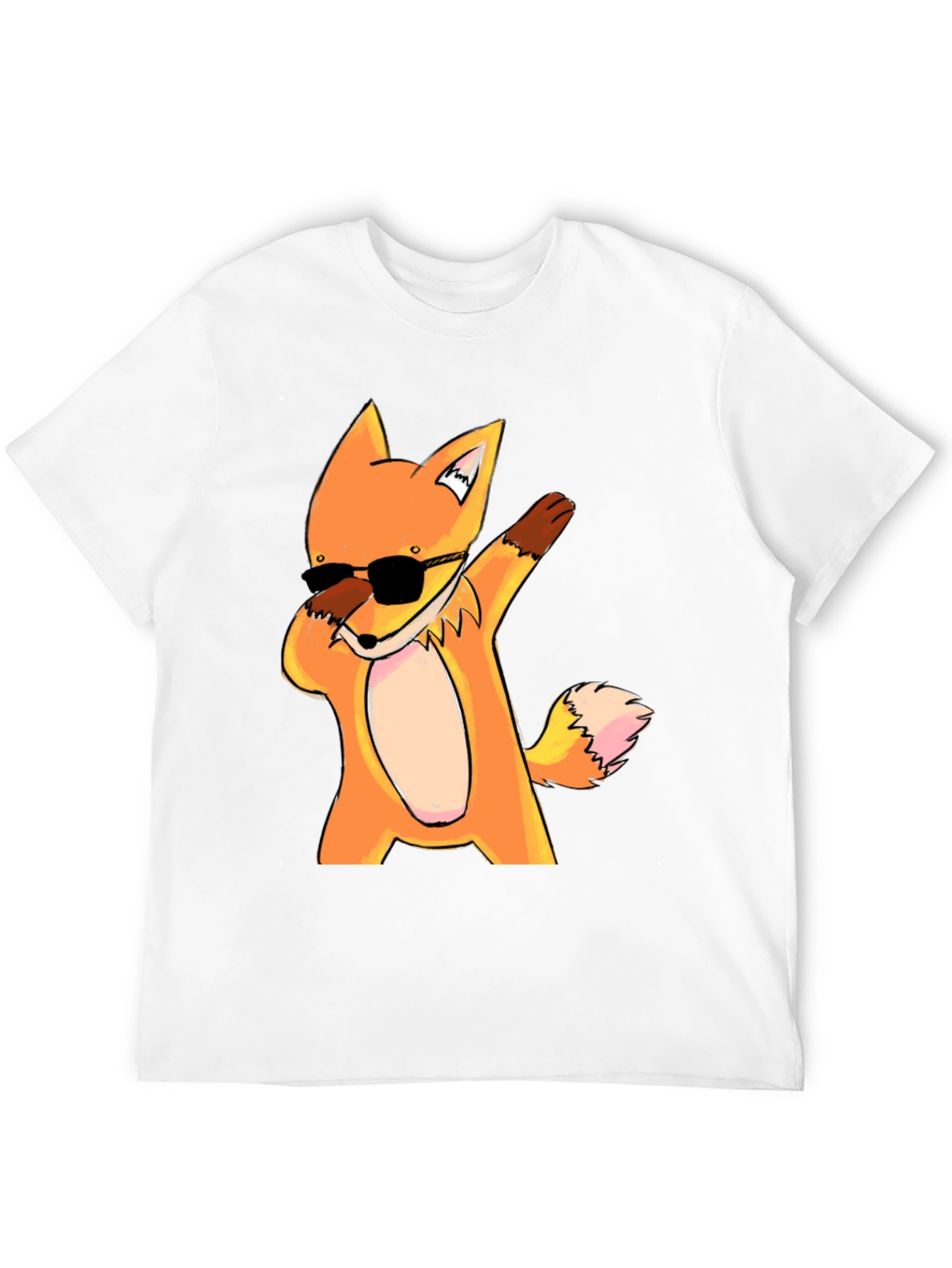 Dabbing Fox Graphic Tee - Trendy Black T-Shirt