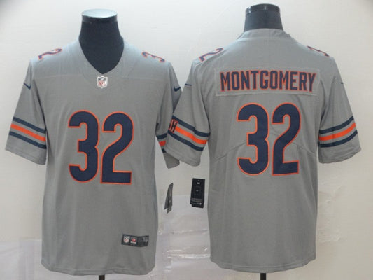 Men's Chicago Bears David Montgomery #32 Gray Game Jerseys