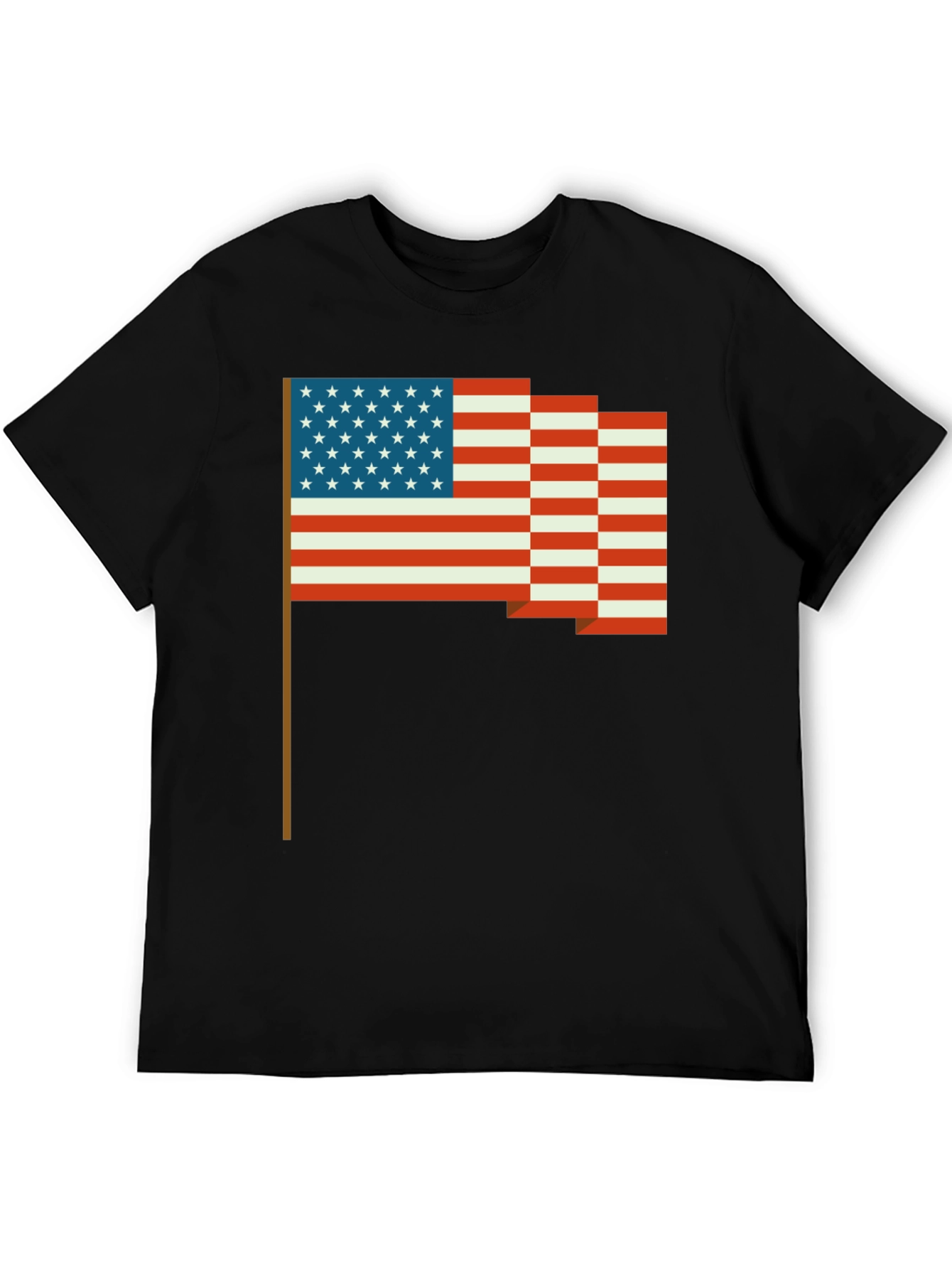 American Flag Pixel Art T-Shirt - Patriotic Style