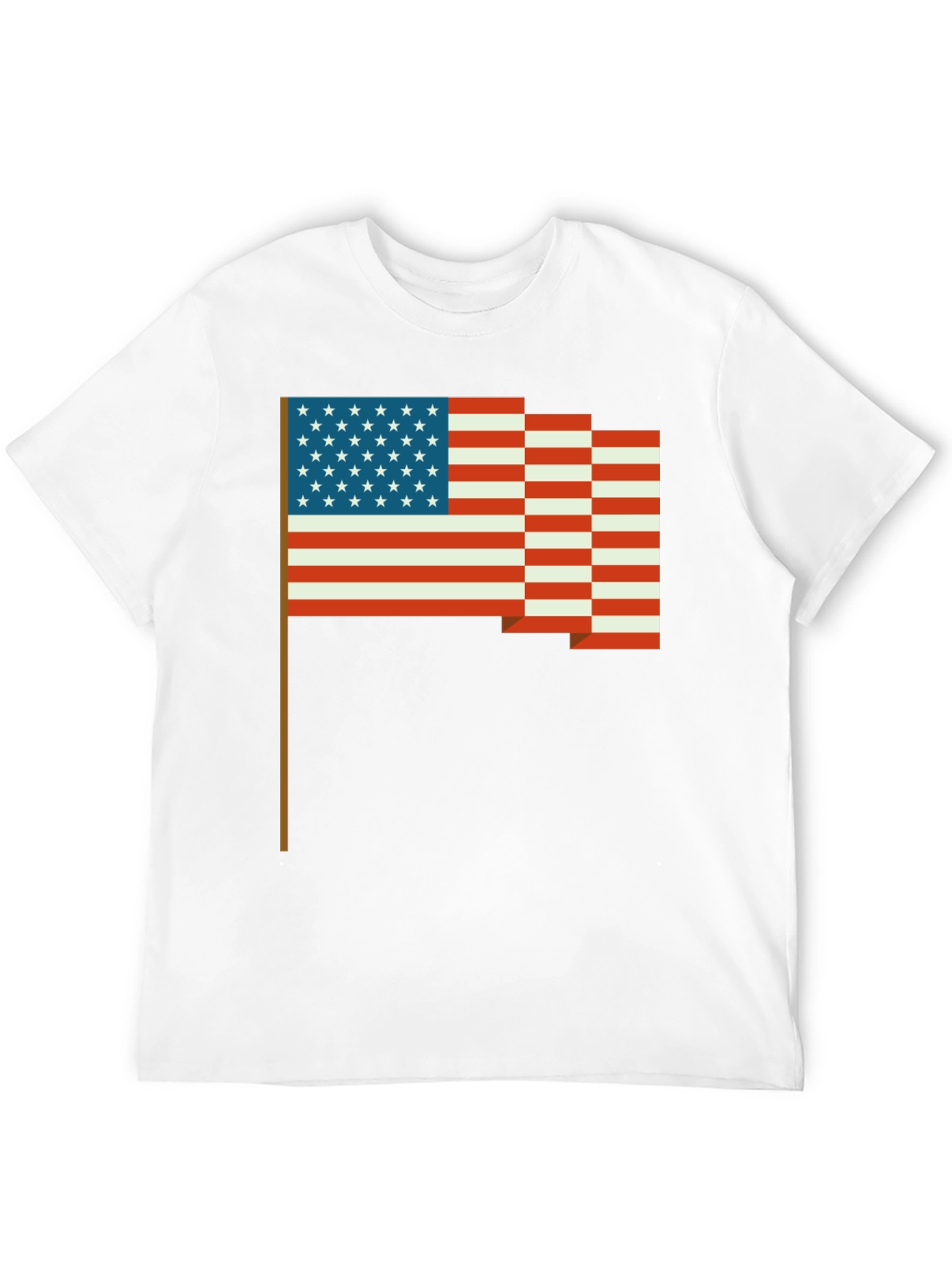 American Flag Pixel Art T-Shirt - Patriotic Style