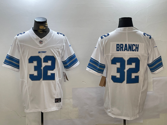 Men's Detroit Lions Brian Branch #32 White Game Jerseys