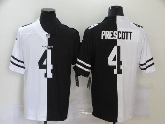 Men's Dallas Cowboys Dak Prescott #4 Black/White Game Jerseys