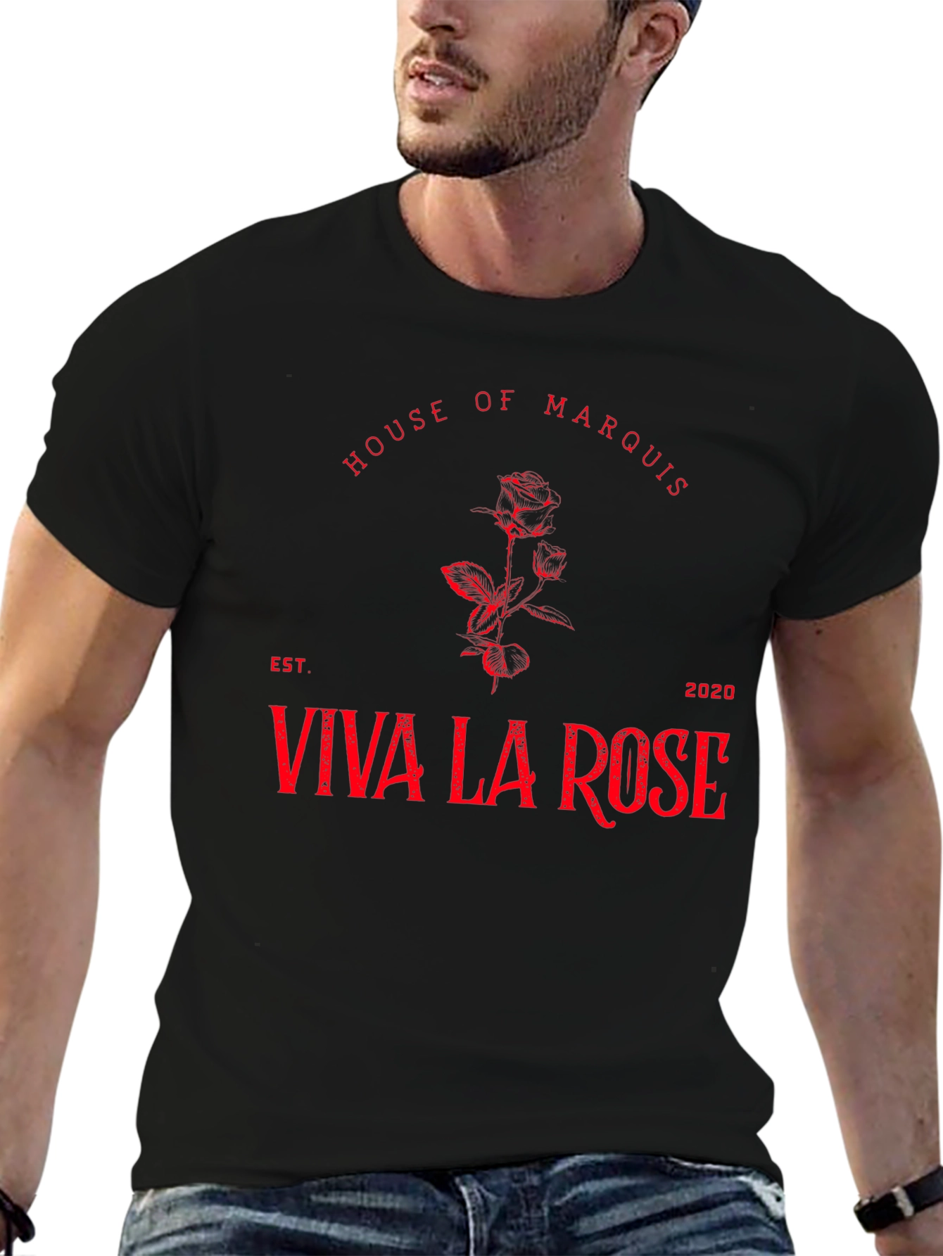 House of Marquis Viva La Rose Black Graphic Tee