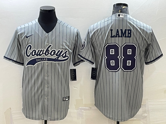 Men's Dallas Cowboys CeeDee Lamb #88 Gray Game Player Jerseys Joint Edition