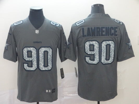 Men's Dallas Cowboys DeMarcus Lawrence #90 Gray Game Jerseys