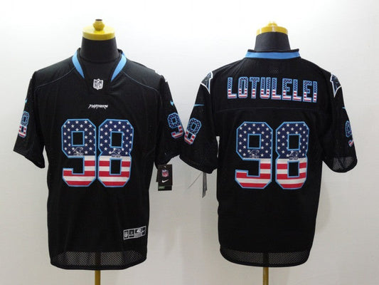 Men's Carolina Panthers Star Lotulelei #98 Black Game Jerseys