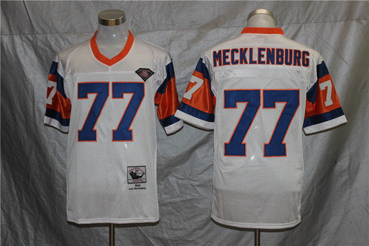 Men's Denver Broncos Karl Mecklenburg Mitchell & Ness White Legacy Replica Jerseys
