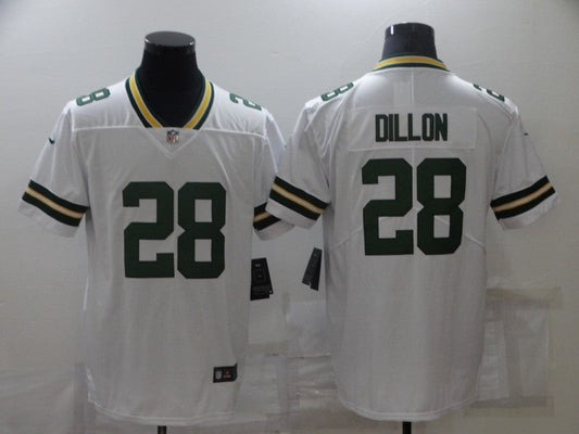 Men's Green Bay Packers AJ Dillon #28 White Game Jerseys