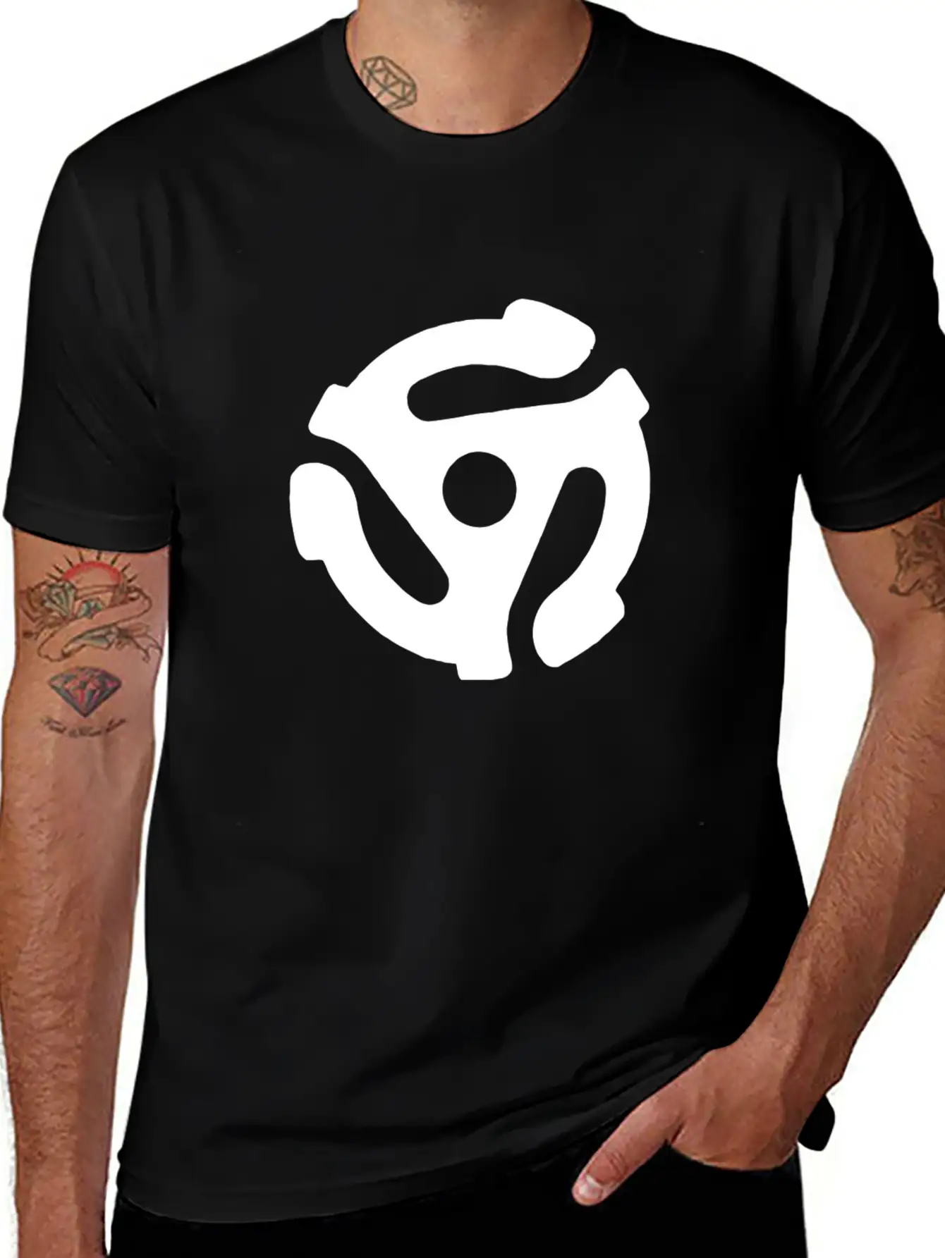 45 Record Adapter Music Instrument Basic Graphic T-Shirt – Daily Comfort In Soft Cotton