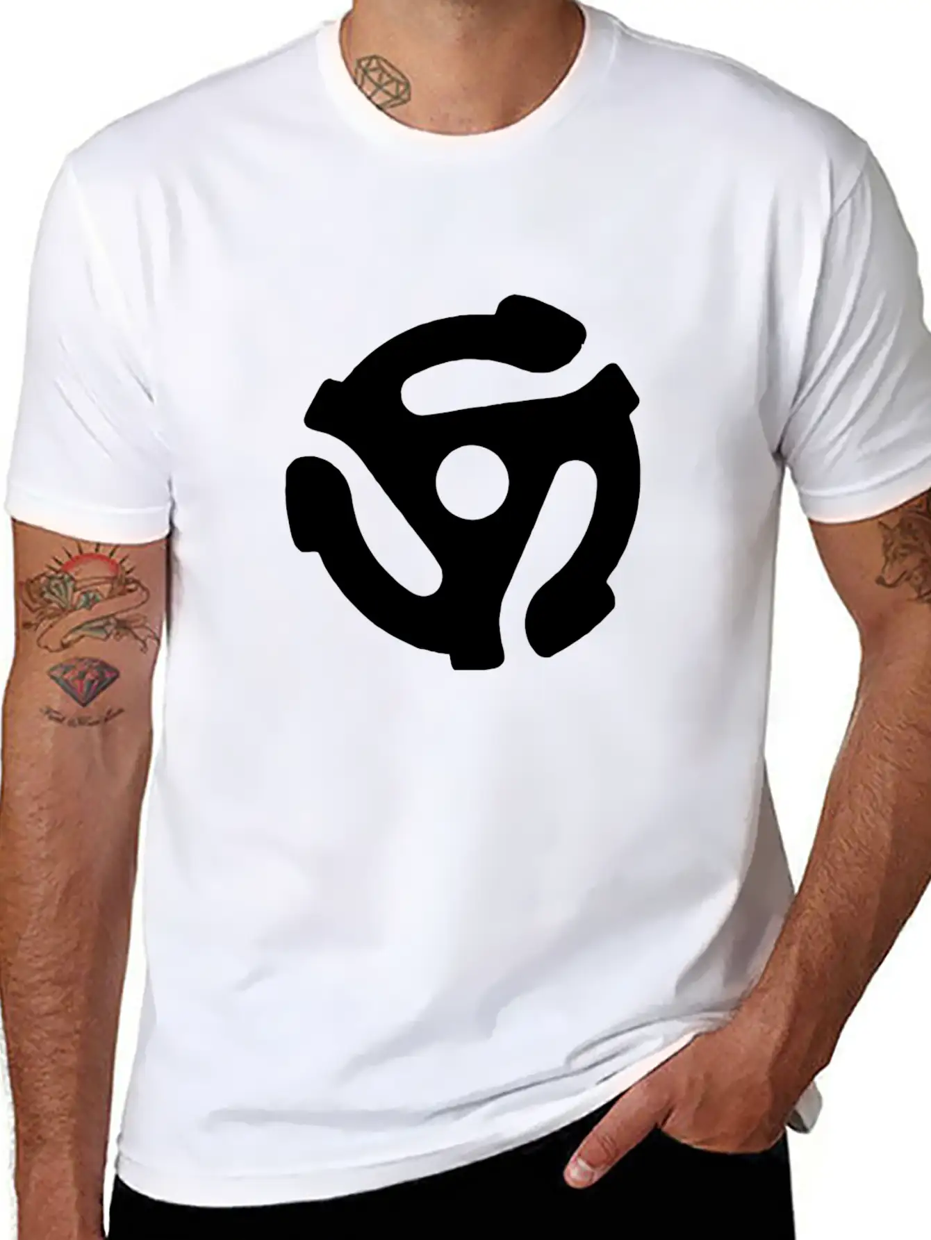 45 Record Adapter Music Instrument Basic Graphic T-Shirt – Daily Comfort In Soft Cotton